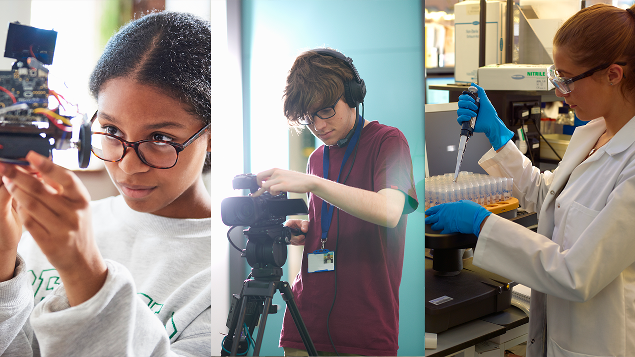Students doing different STEM careers